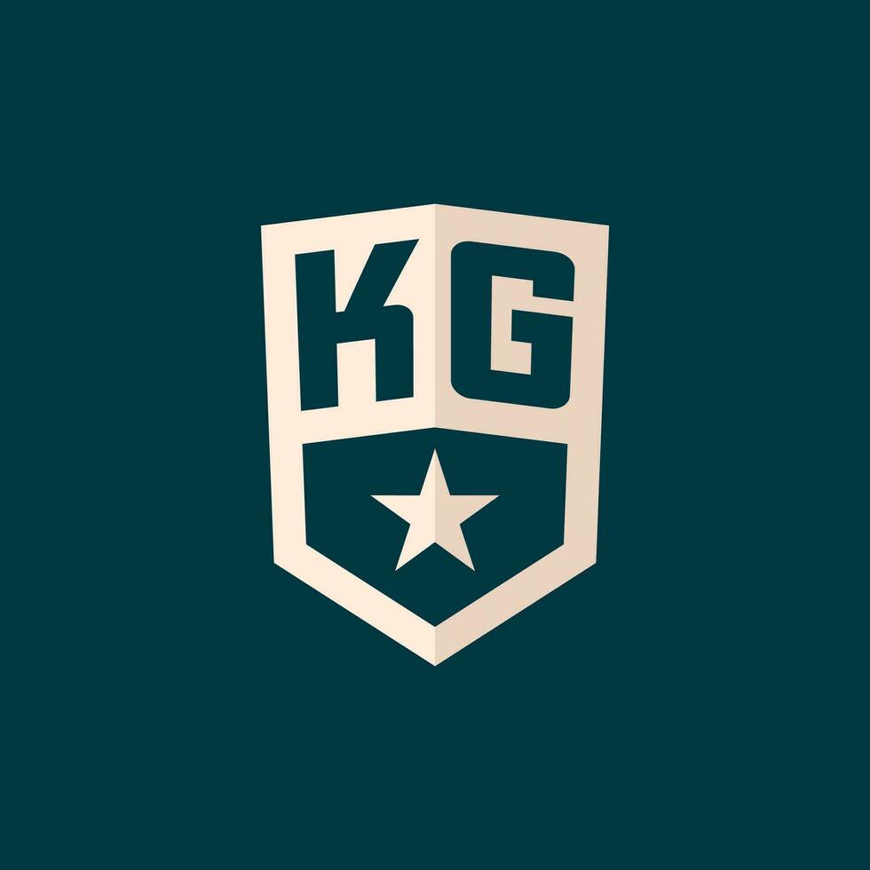 eerste kg logo ster schild symbool met gemakkelijk ontwerp vector