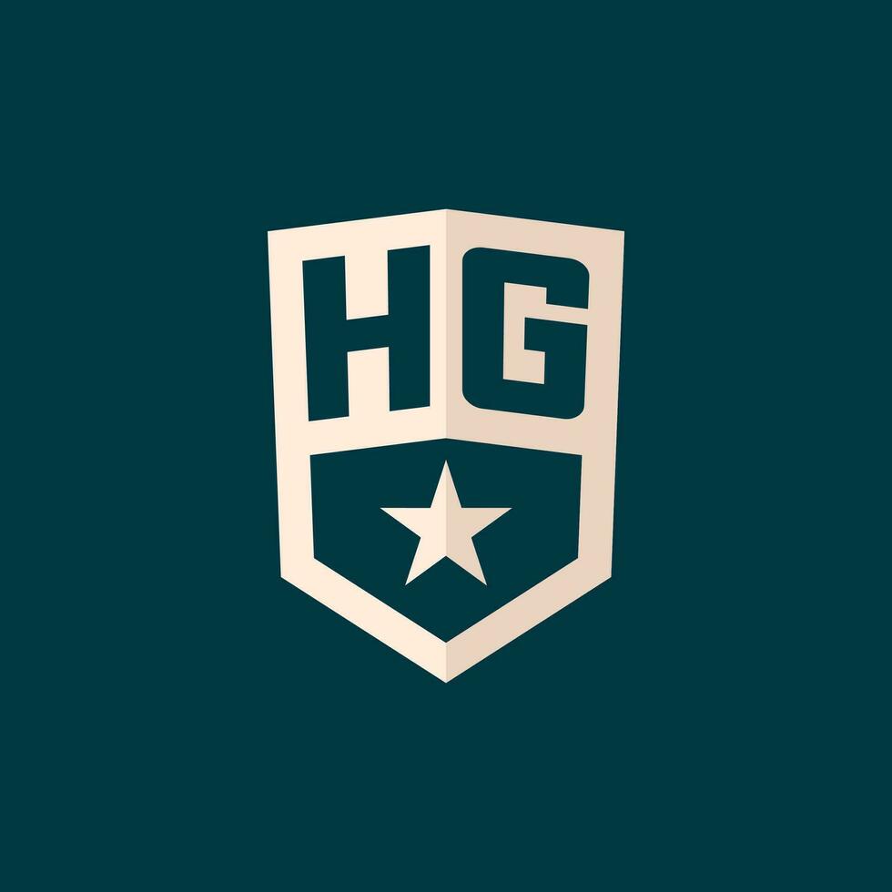 eerste hg logo ster schild symbool met gemakkelijk ontwerp vector