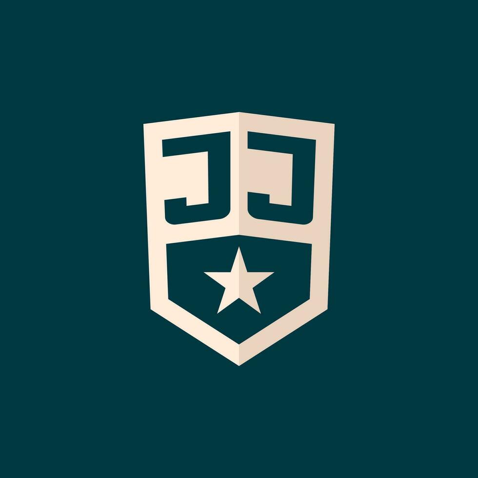 eerste jj logo ster schild symbool met gemakkelijk ontwerp vector