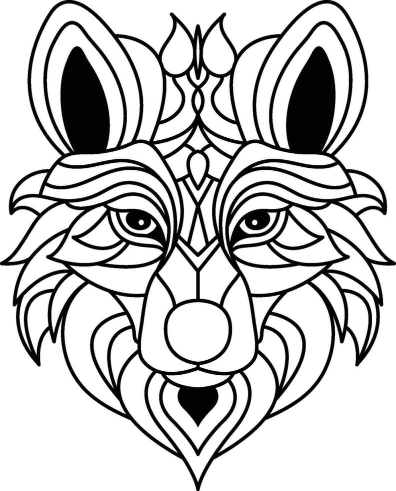 wolf mandala kleur bladzijde betoverend wolf mandala ontketenen uw creativiteit door kleur vector