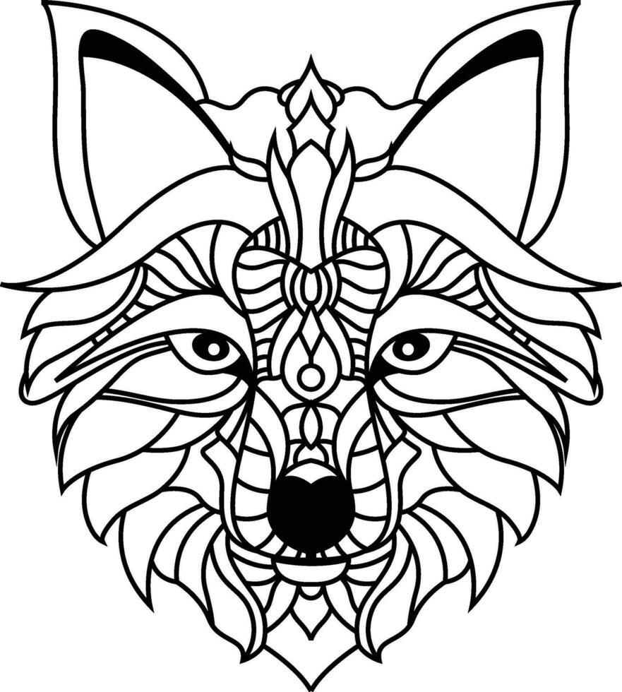 wolf mandala kleur bladzijde betoverend wolf mandala ontketenen uw creativiteit door kleur vector