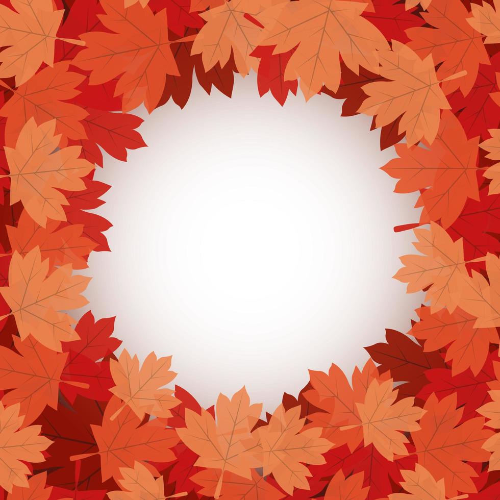 herfst esdoorn bladeren rond cirkel vector design