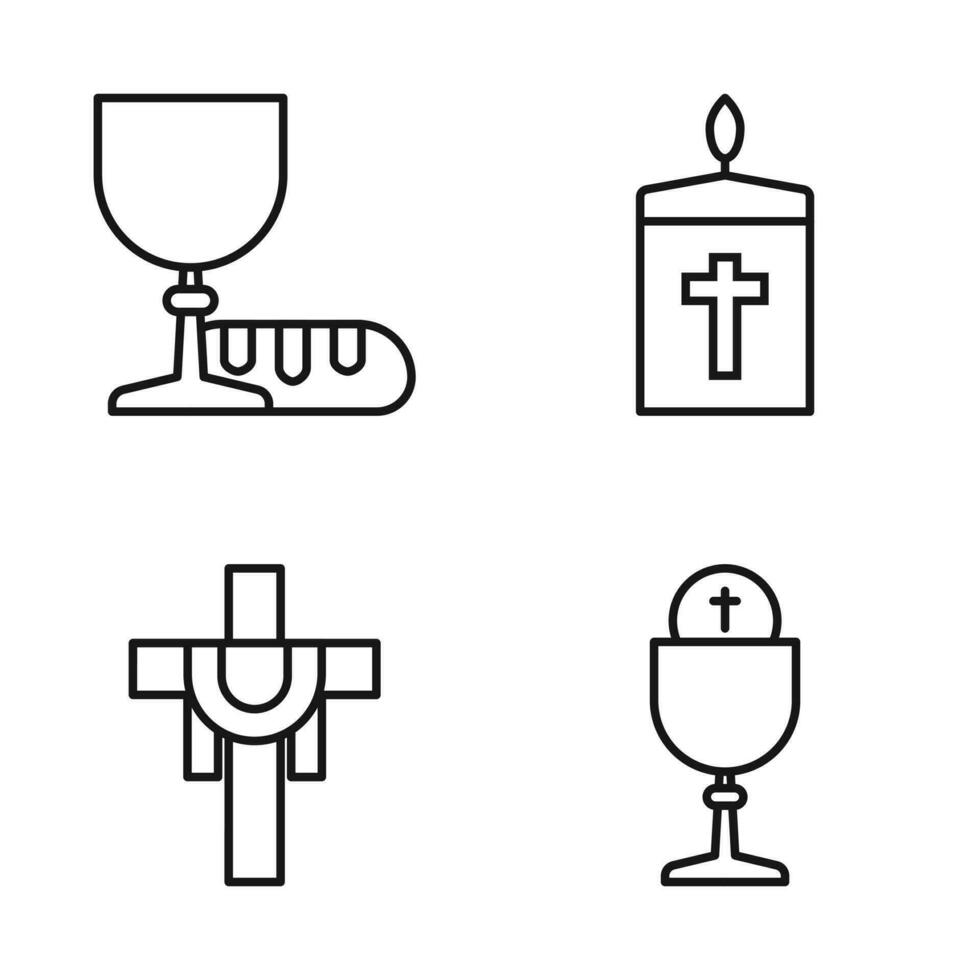 bewerkbare reeks icoon van eucharistisch liturgie katholiek, vector illustratie geïsoleerd Aan wit achtergrond. gebruik makend van voor presentatie, website of mobiel app