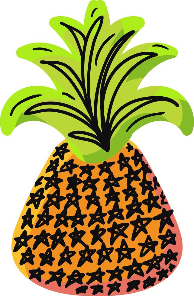 natuurlijke ananas hand getekende vectorillustratie vector