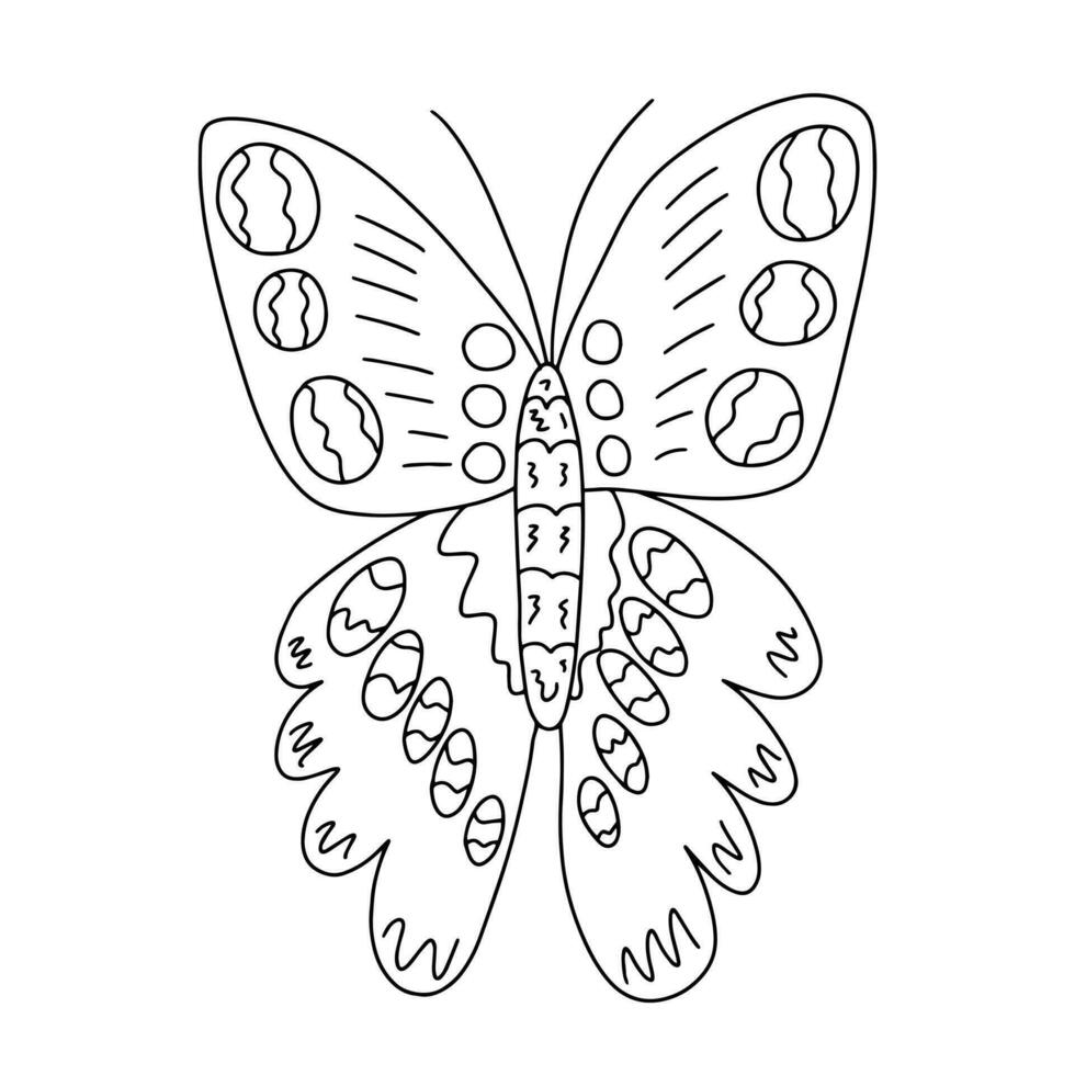 tekening vlinder kleur bladzijde vector