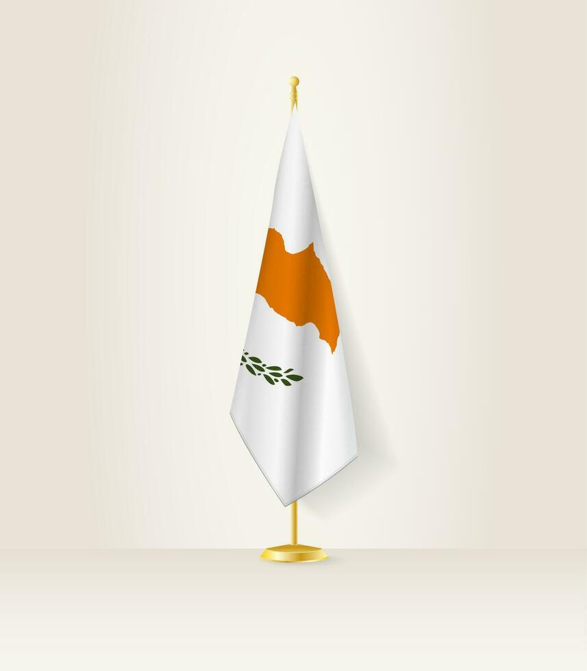 Cyprus vlag Aan een vlag stellage. vector