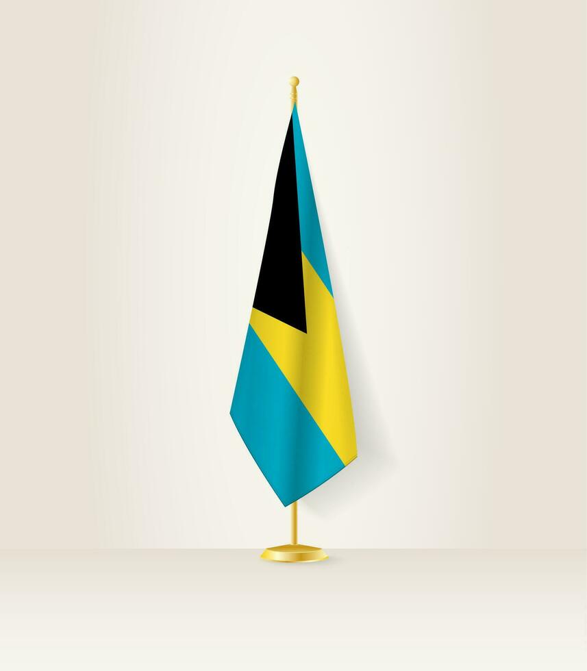 de Bahamas vlag Aan een vlag stellage. vector