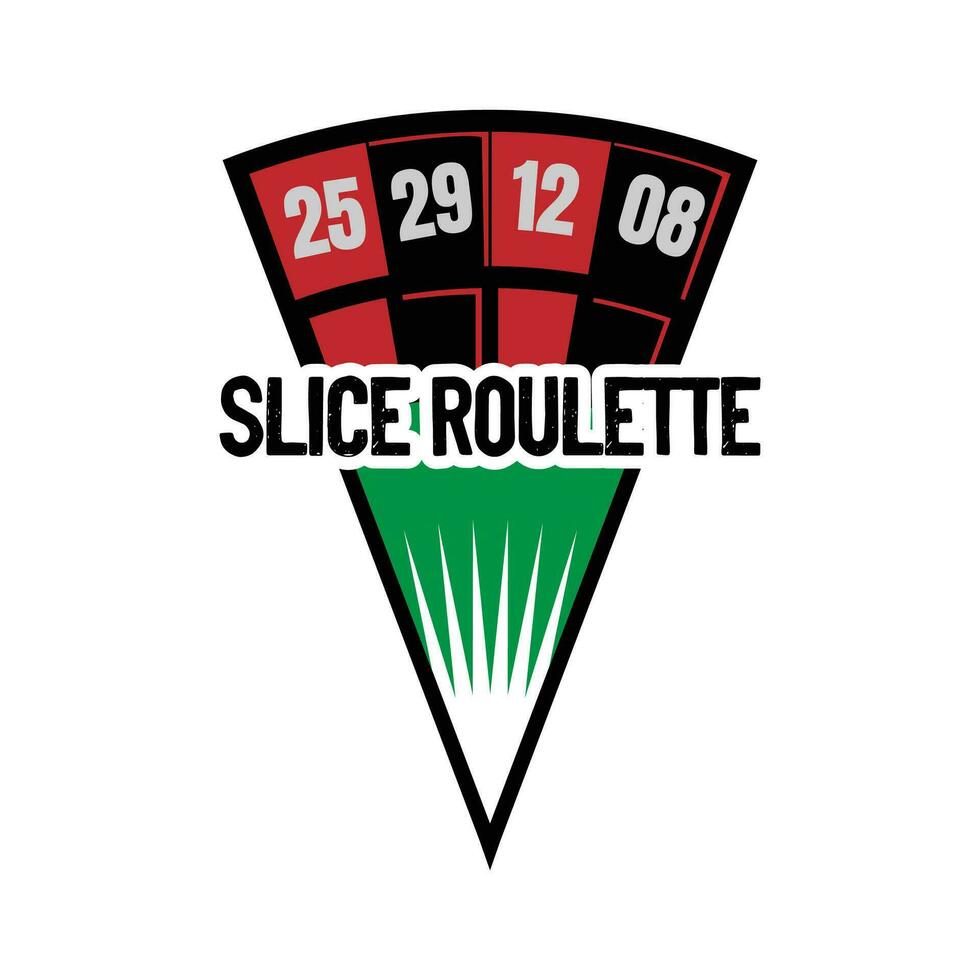 wijnoogst retro roulette casino met plak pizza vorm vorm illustratie vector