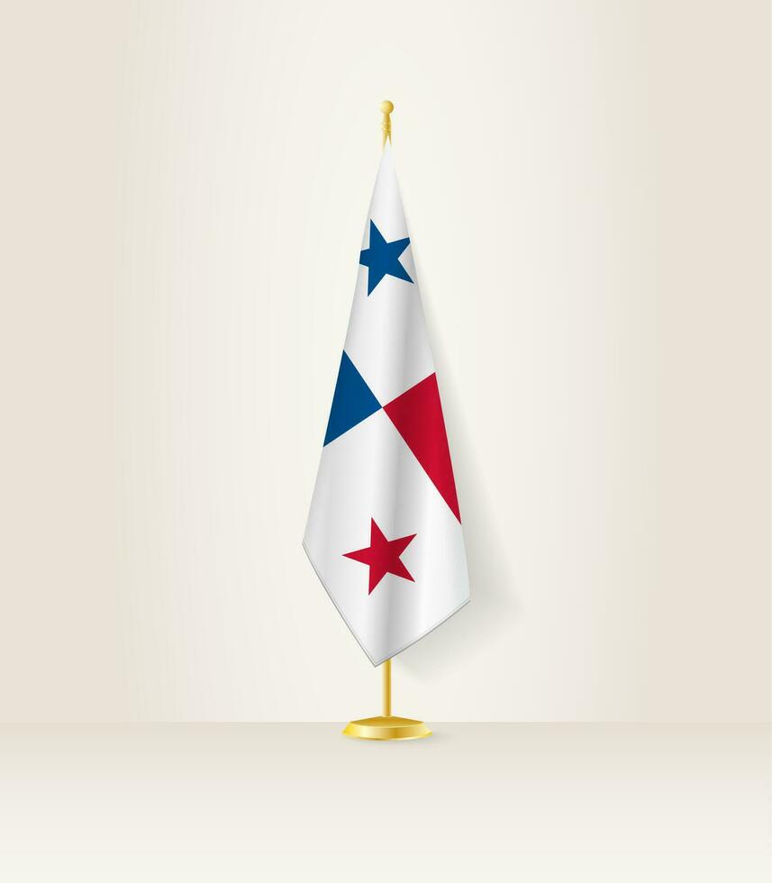 Panama vlag Aan een vlag stellage. vector