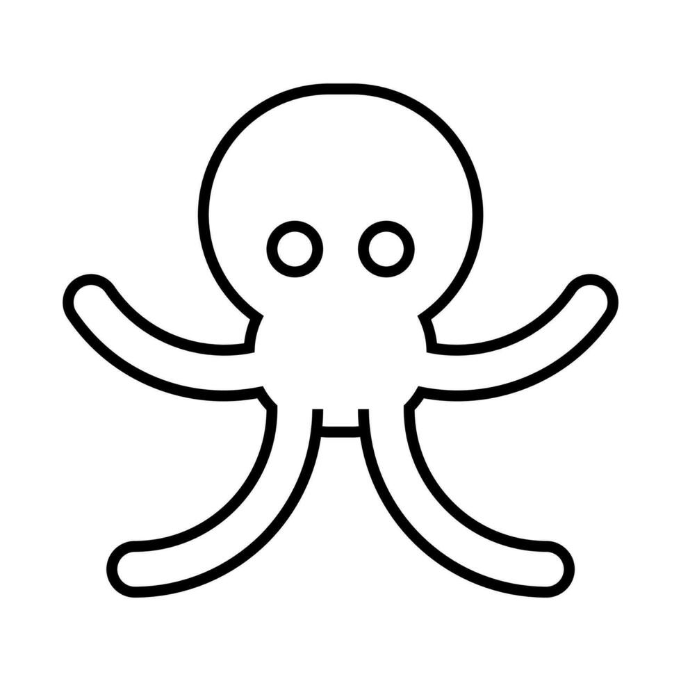 Octopus icoon, teken, symbool in lijn stijl vector