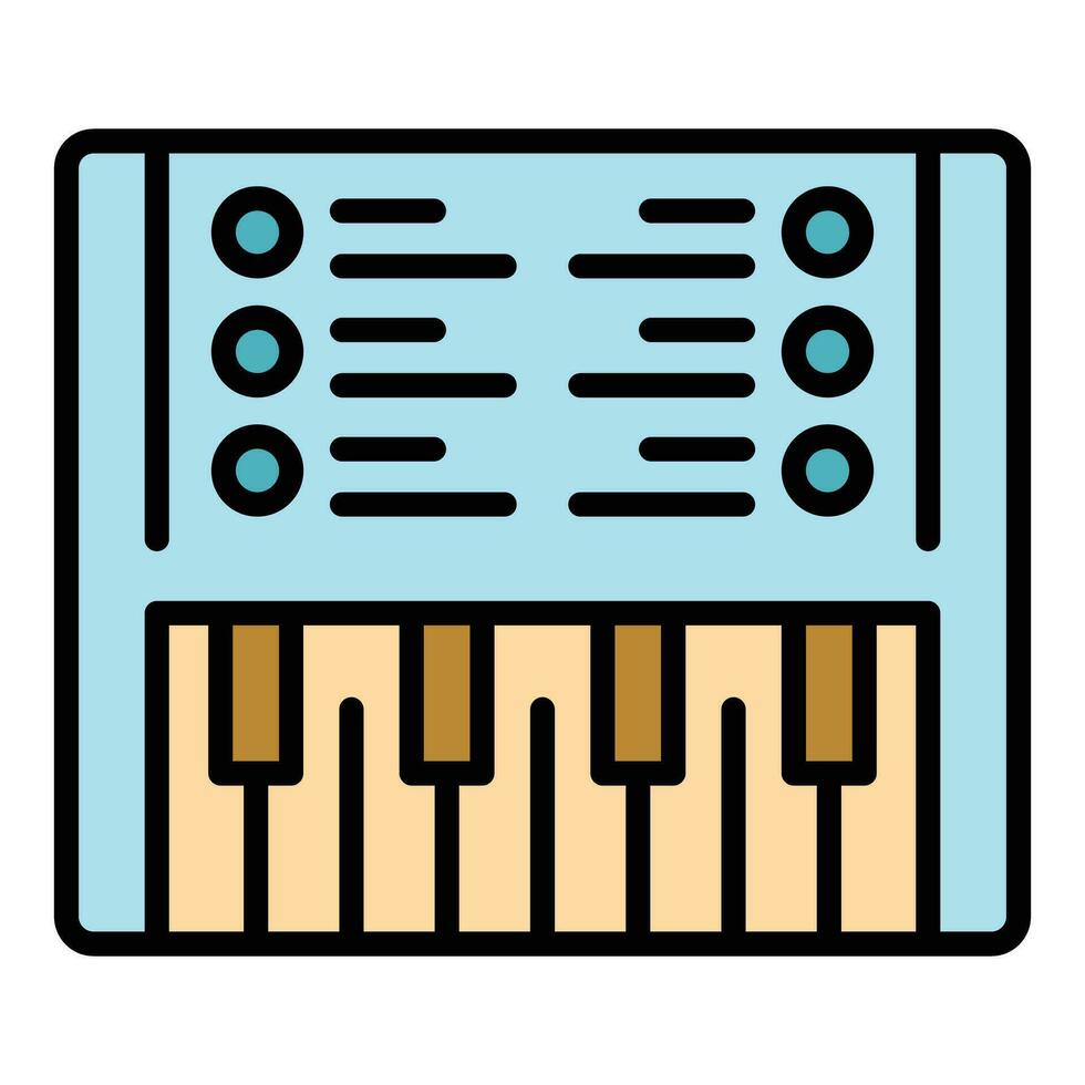 piano synthesizer icoon vector vlak