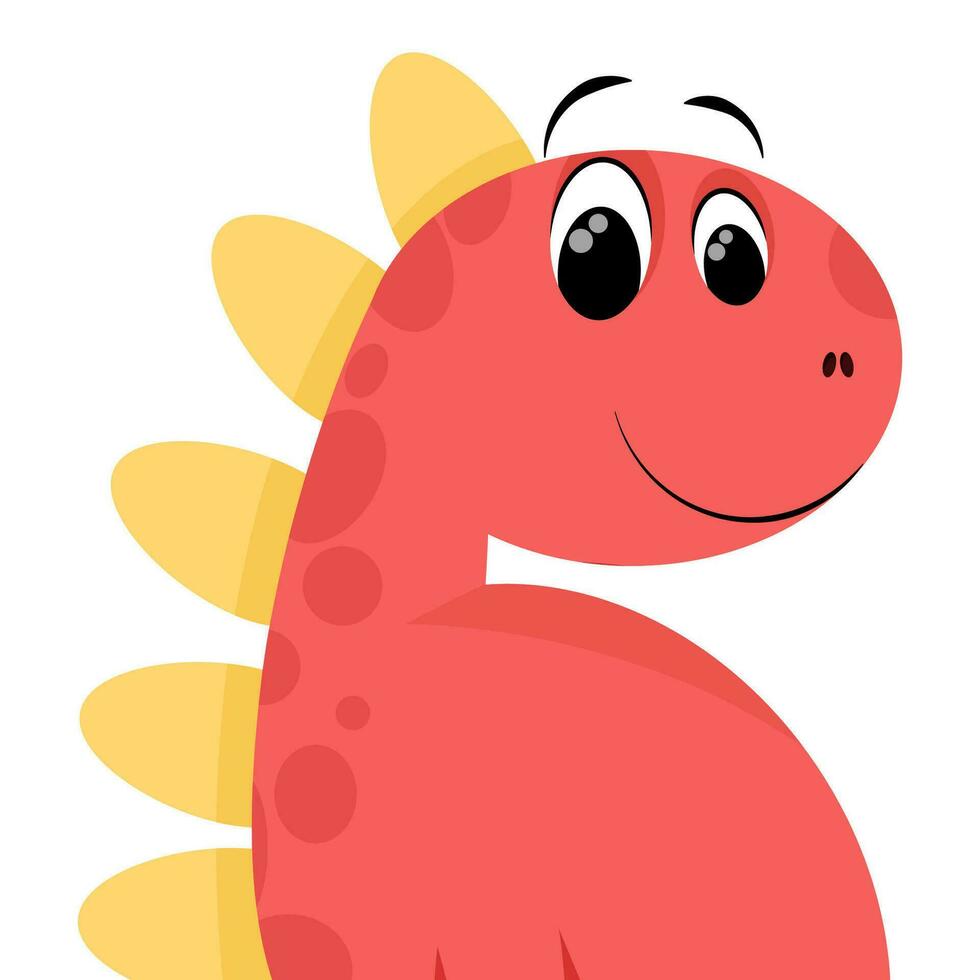 rood schattig tekenfilm glimlachen dinosaurus vector