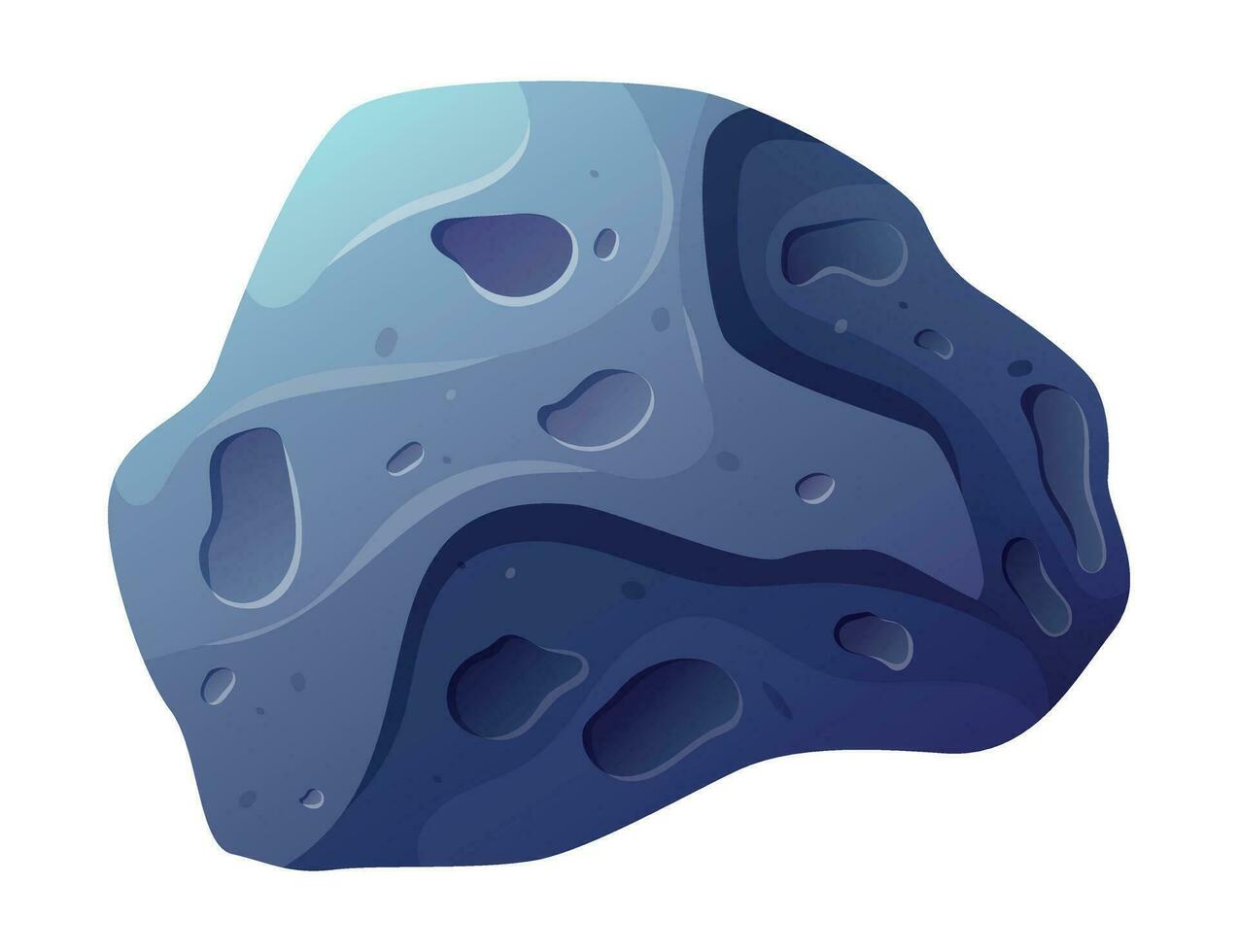 vector tekenfilm ruimte asteroïde met kraters, geïsoleerd ruw steen meteoriet.