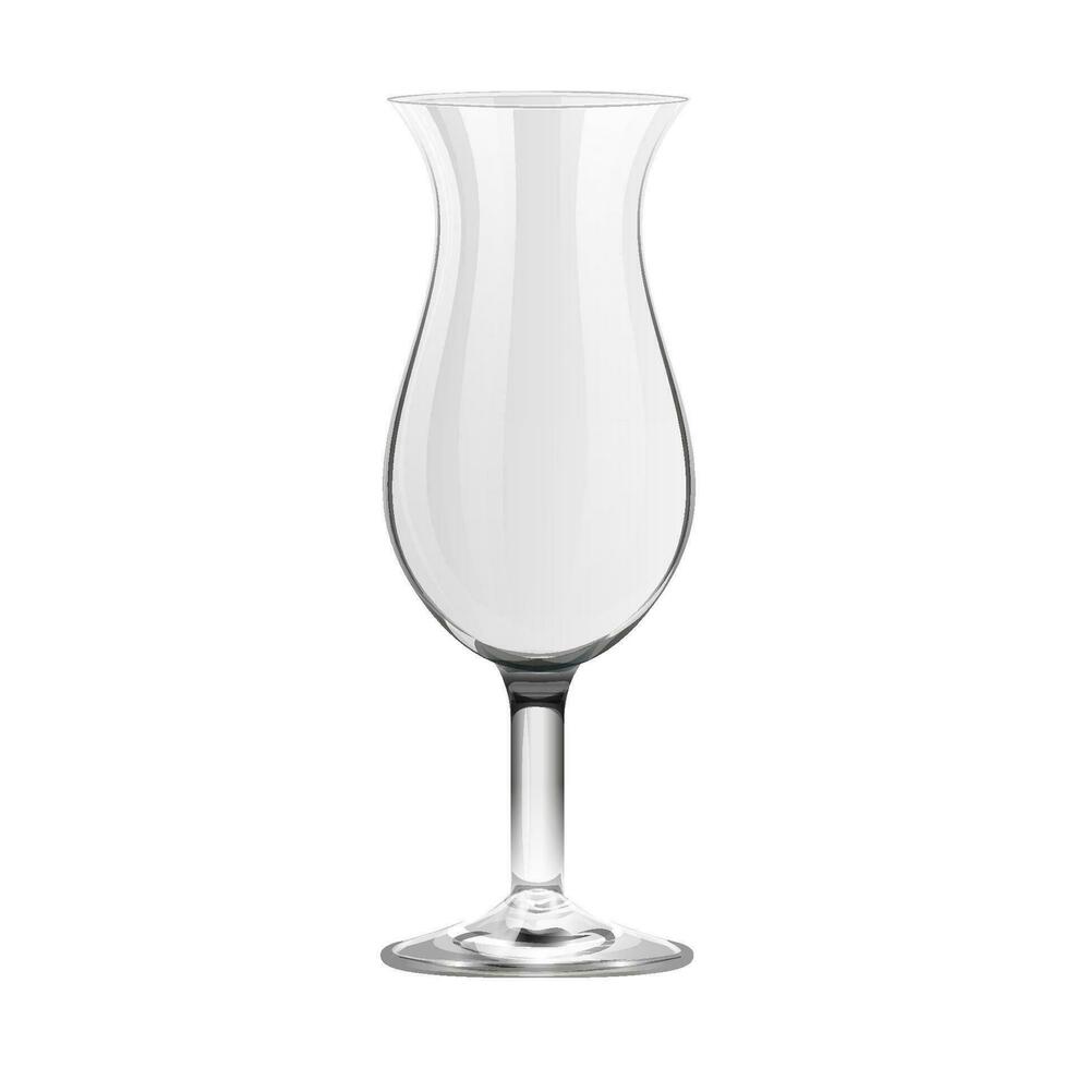 realistisch leeg cocktail glas geïsoleerd Aan wit achtergrond vector