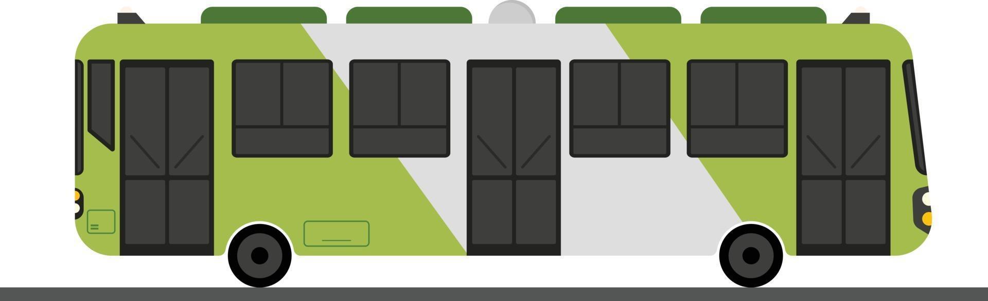 platte groene bus ontwerp vector met isolatd white.modern openbare bus.travel auto concept