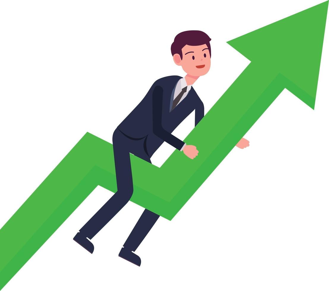 zakenman opgroeien met groene arrow.growth en succes business concept.vector illustration vector