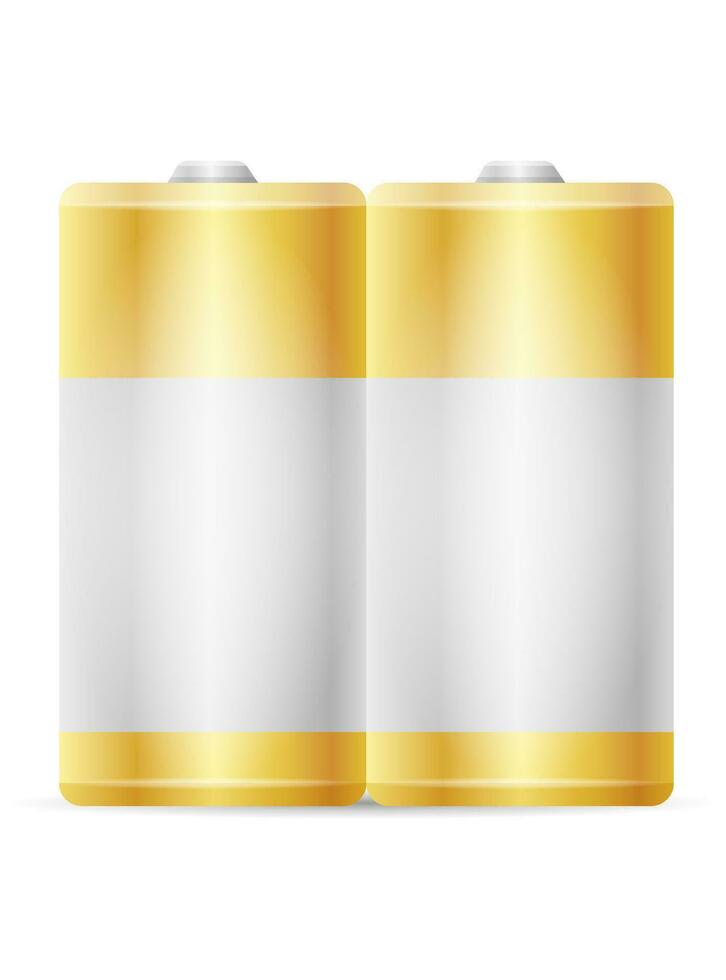 energie accu macht in zilverachtig goud kleur vector illustratie geïsoleerd Aan wit achtergrond