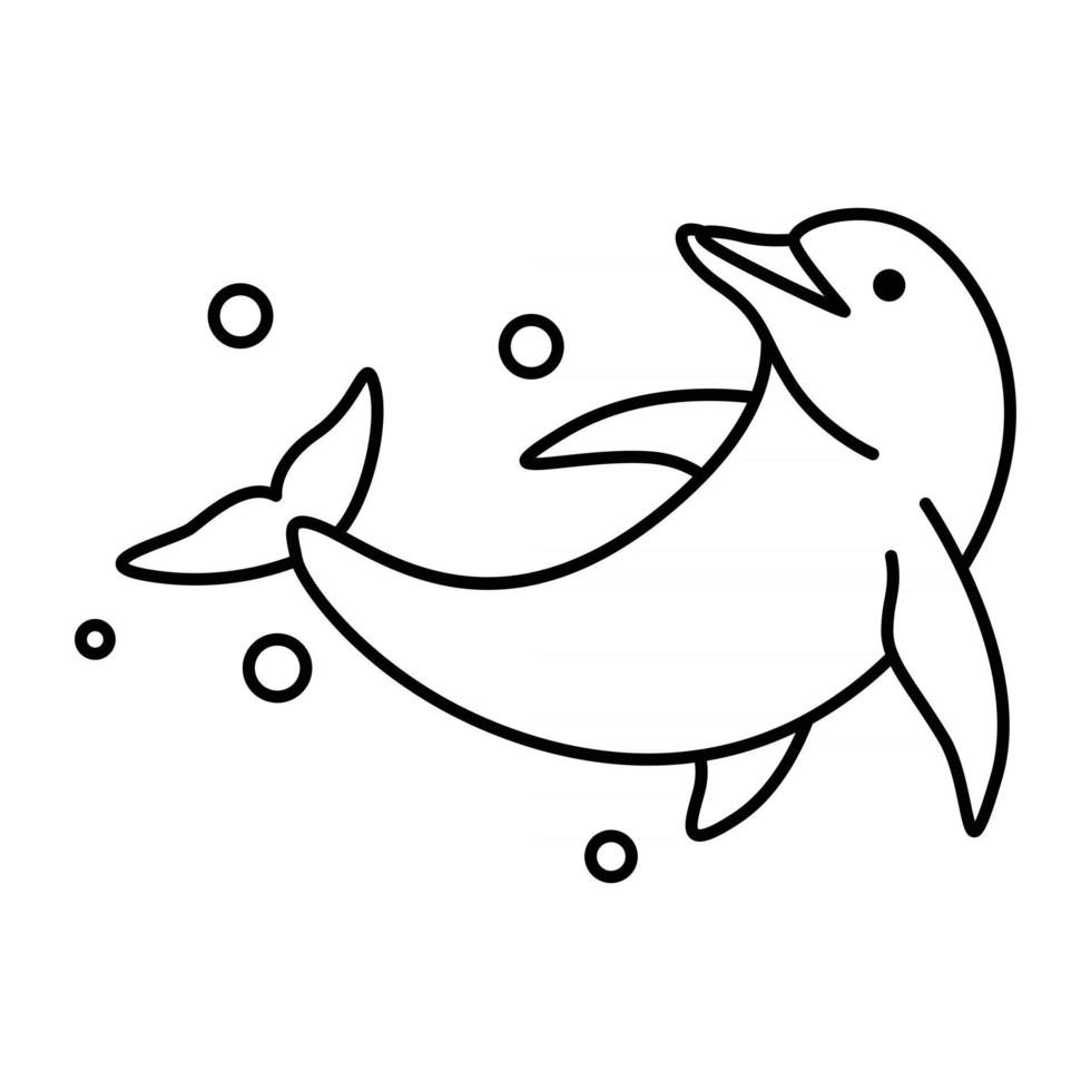 lijntekeningen vectorillustratie van een dolfijn vector