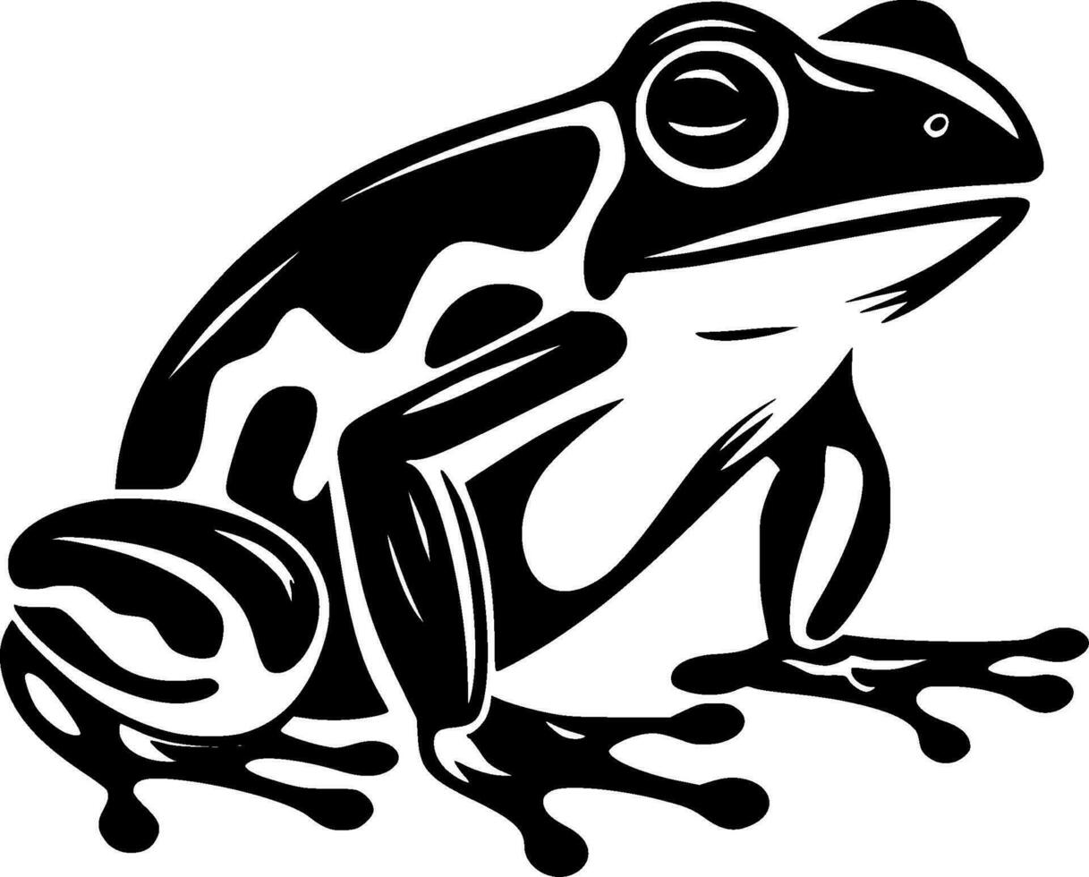 kikker - zwart en wit geïsoleerd icoon - vector illustratie