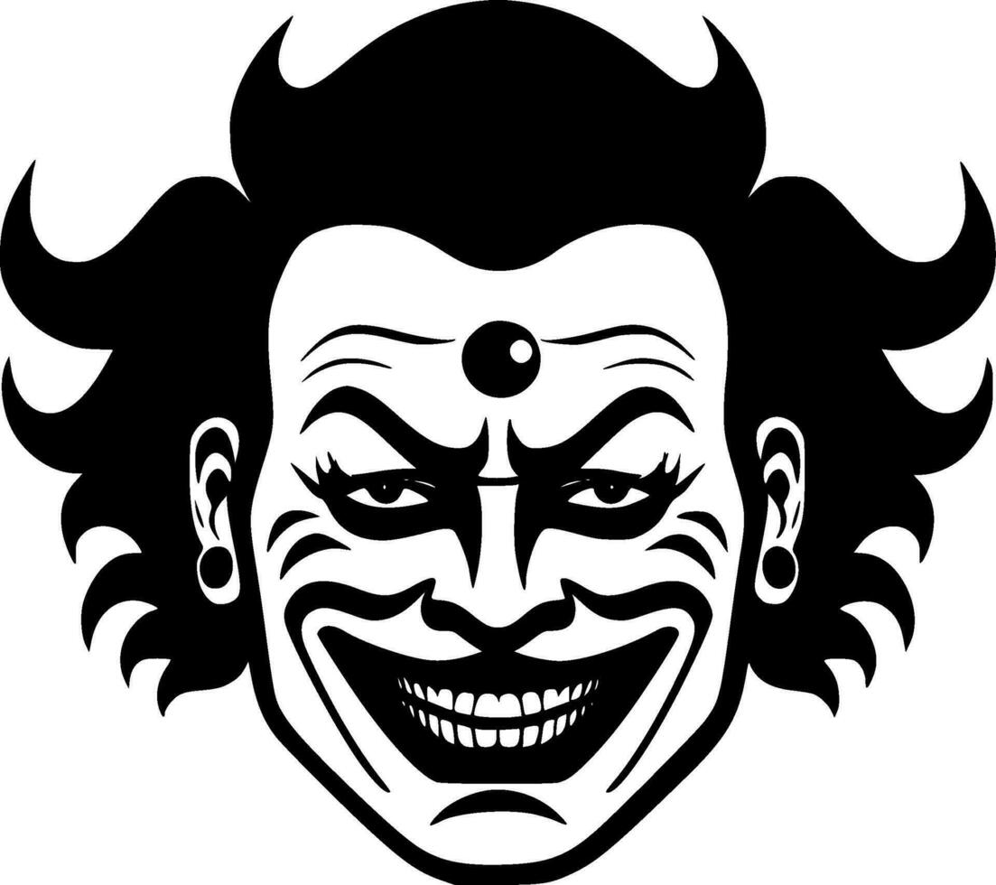 clown - minimalistische en vlak logo - vector illustratie