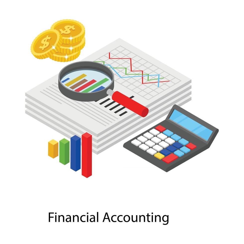 financiële boekhouding en gegevens vector