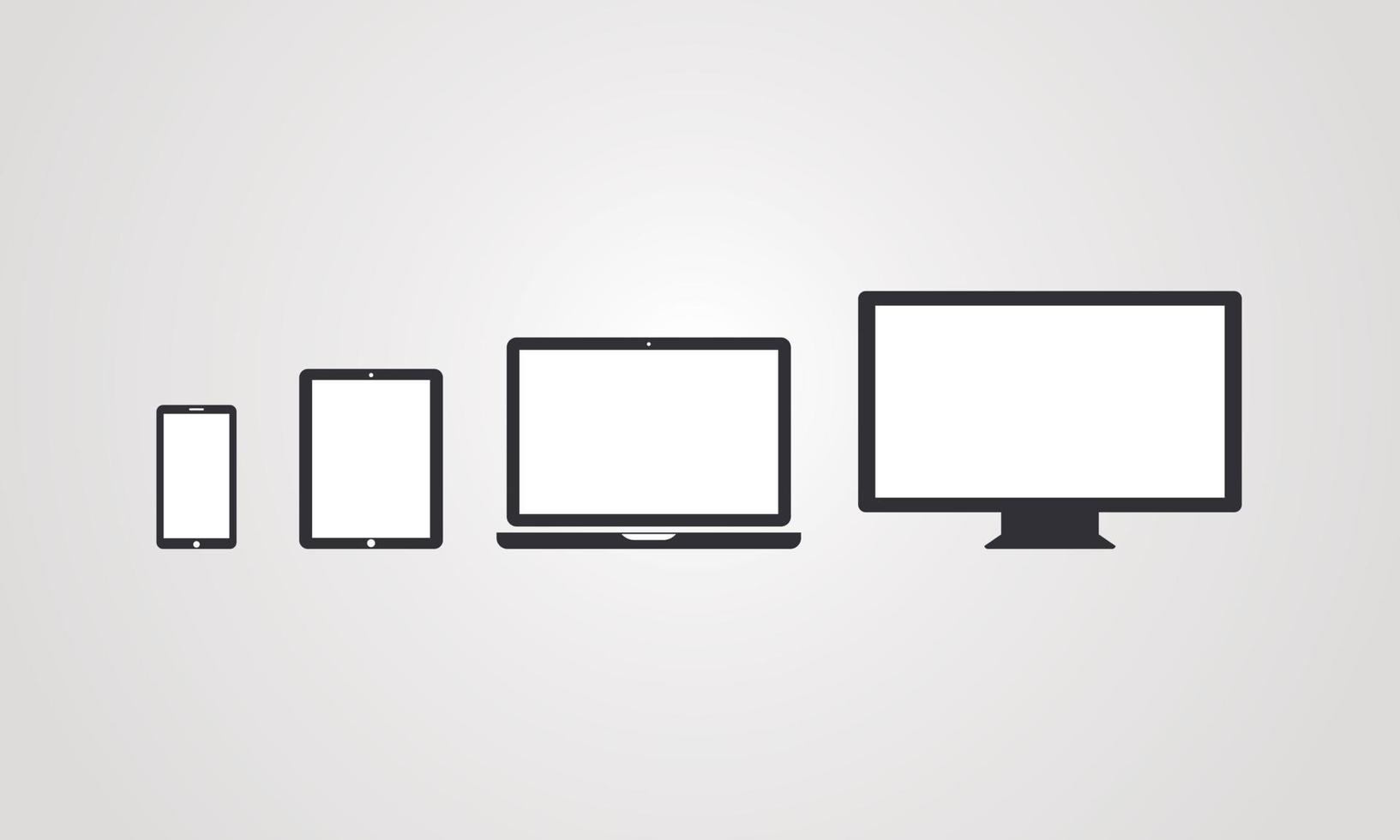 apparaat pictogrammen. smartphone, tablet, laptop en desktopcomputer vector