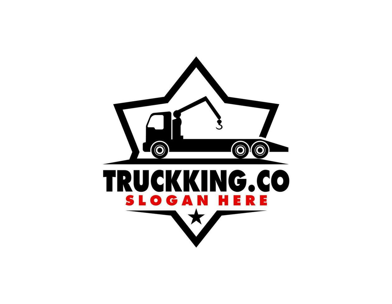 slepen vrachtauto onderhoud logo vector voor vervoer bedrijf. zwaar uitrusting sjabloon vector illustratie voor uw merk.