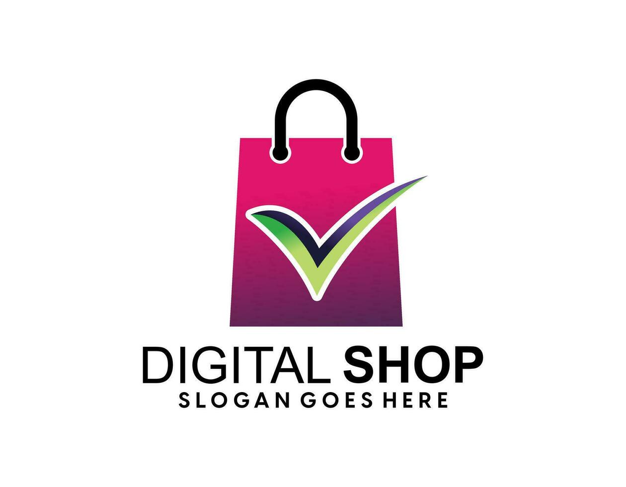 online winkel logo ontwerpen sjabloon. illustratie vector grafisch van boodschappen doen tas, computer en muis logo. perfect voor e-commerce, verkoop, op te slaan web element. bedrijf embleem.