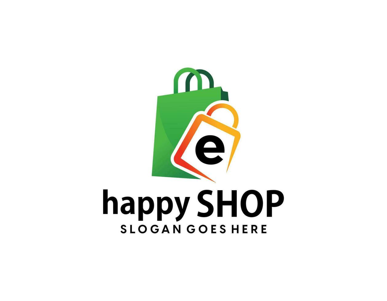 creatief modern abstract e-commerce logo-ontwerp, kleurrijke gradiënt online boodschappentas logo-ontwerpsjabloon vector