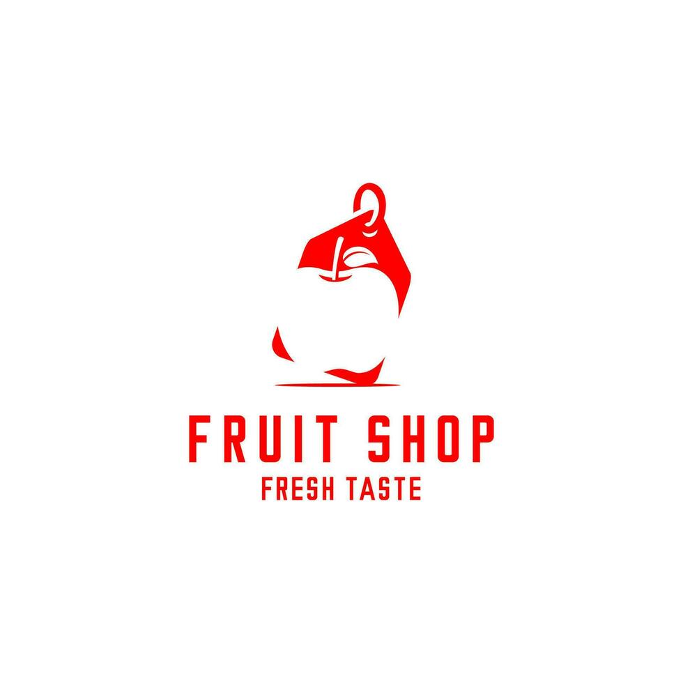 vlak fruit winkel logo vector ontwerp