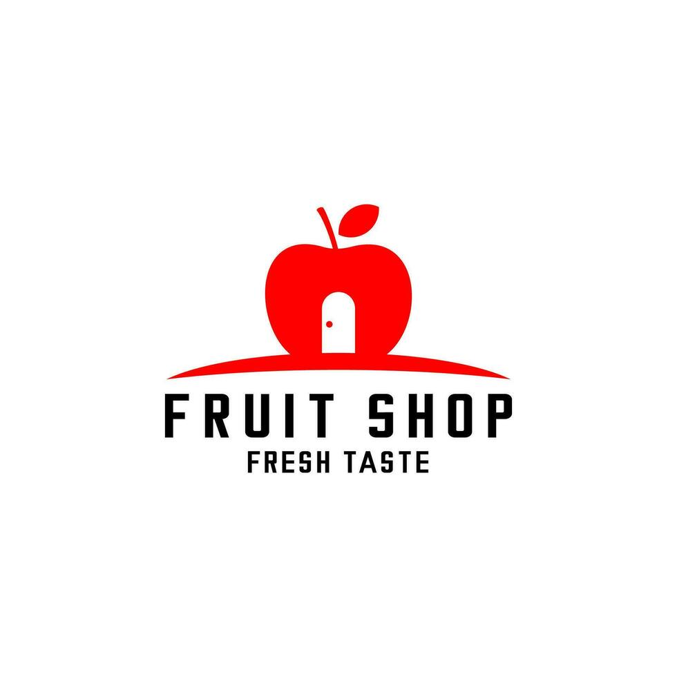 vlak fruit winkel logo vector ontwerp