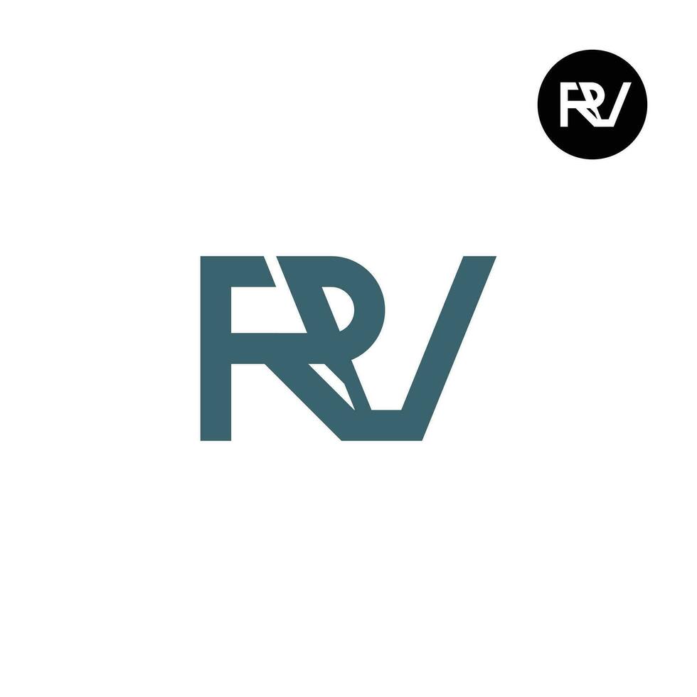 brief rv monogram logo ontwerp vector