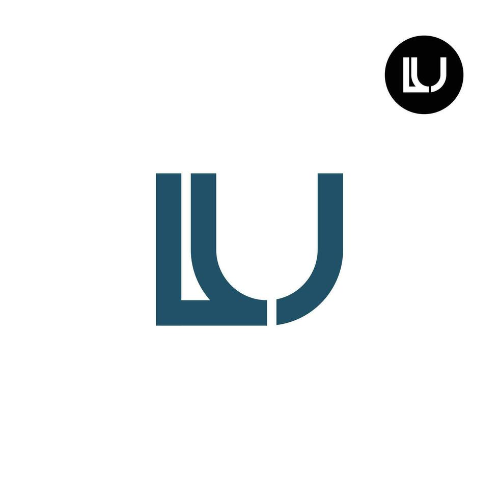 brief lu monogram logo ontwerp uniek vector