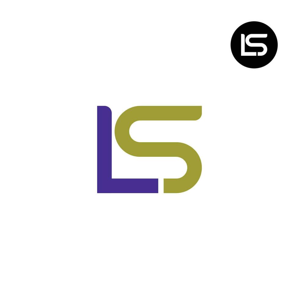 brief ls monogram logo ontwerp uniek vector