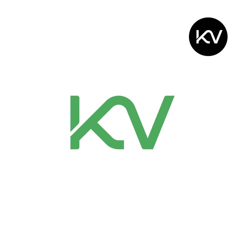 brief kv monogram logo ontwerp vector