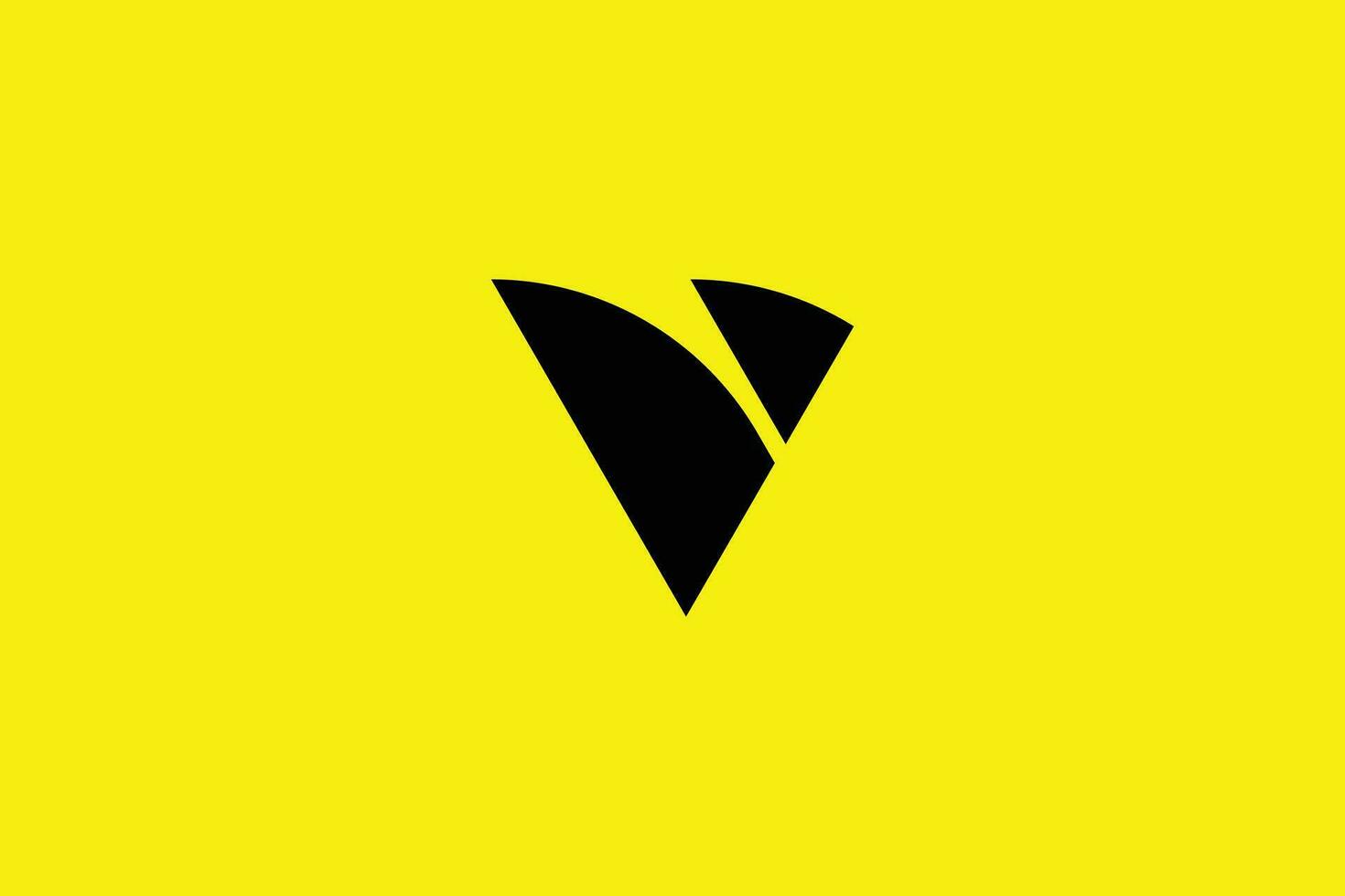 creatief en minimalistische eerste brief v logo ontwerp sjabloon Aan geel achtergrond vector