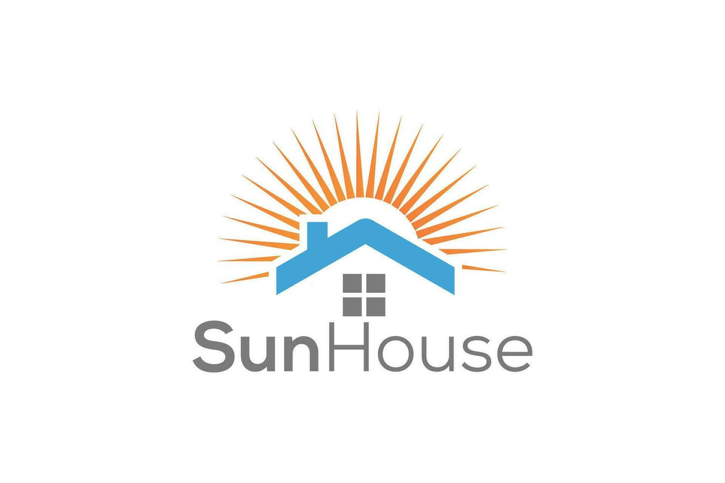 minimaal en professioneel zon en huis teken logo ontwerp vector sjabloon