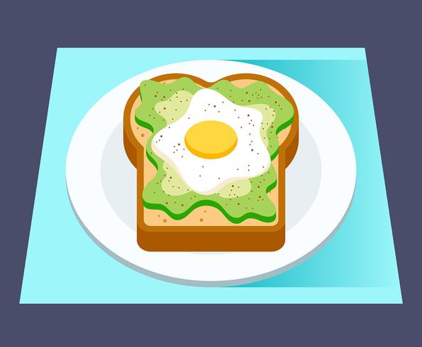 Avocado Toast Illustratie vector