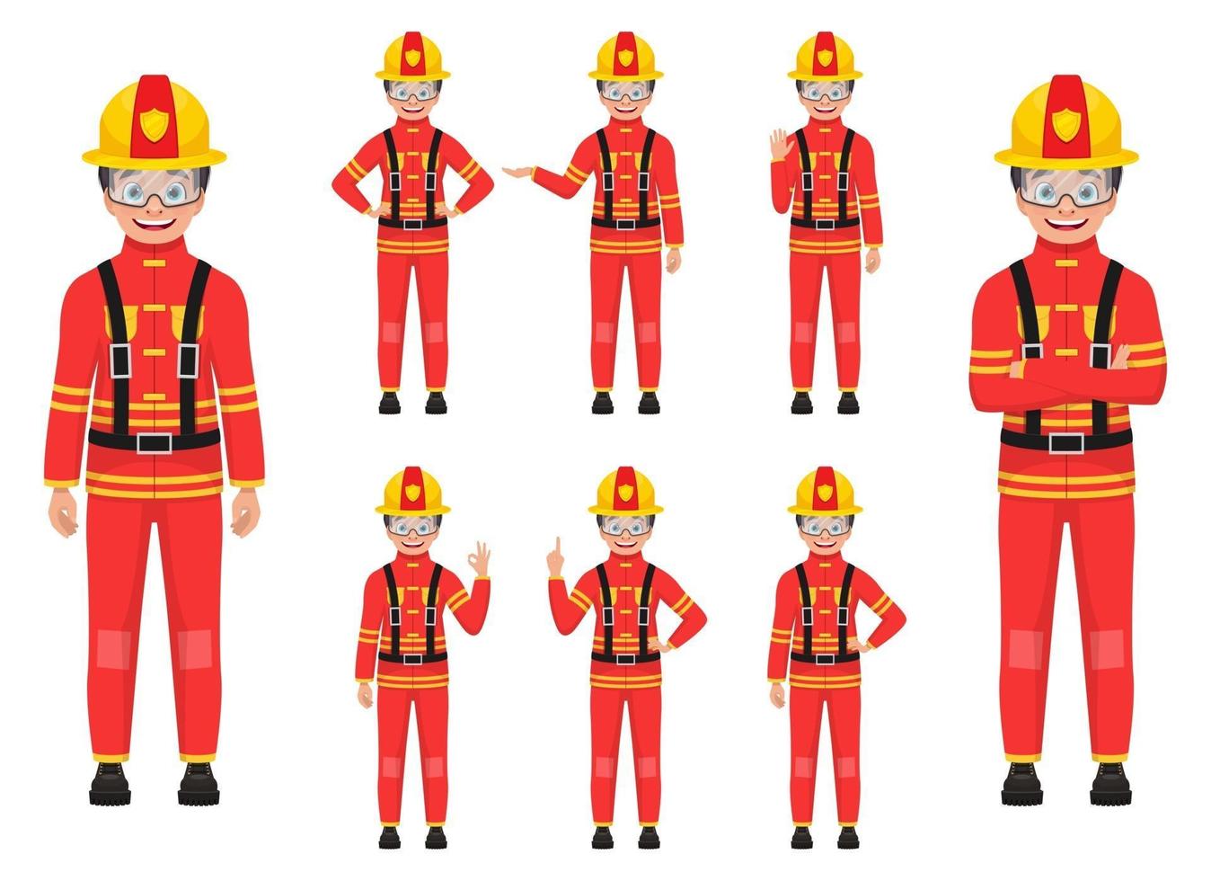 jongen brandweerman vector ontwerp illustratie geïsoleerd op een witte achtergrond