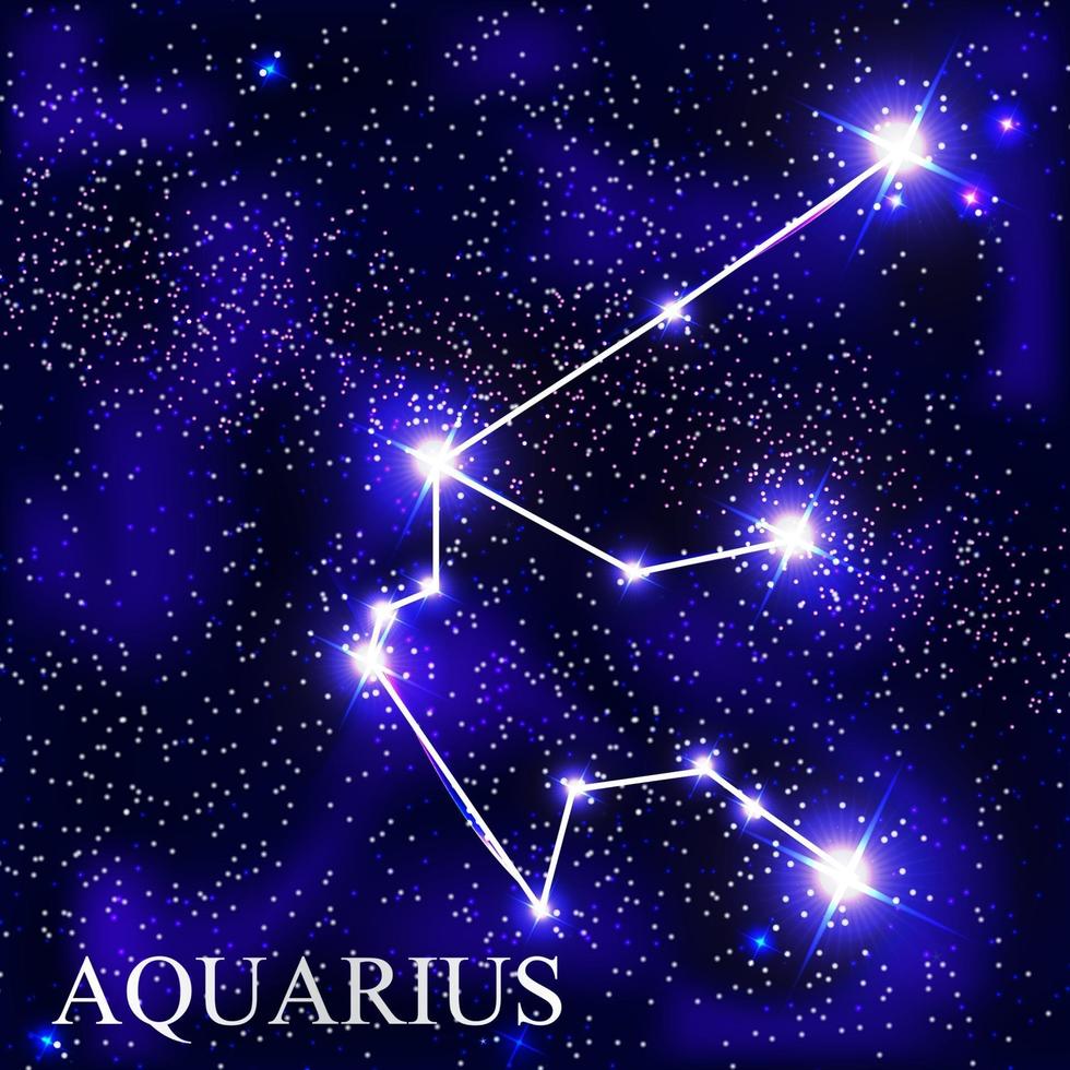 Waterman sterrenbeeld met mooie heldere sterren op de achtergrond van kosmische hemel vectorillustratie vector