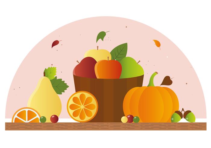 Vector herfst elementen en illustratie