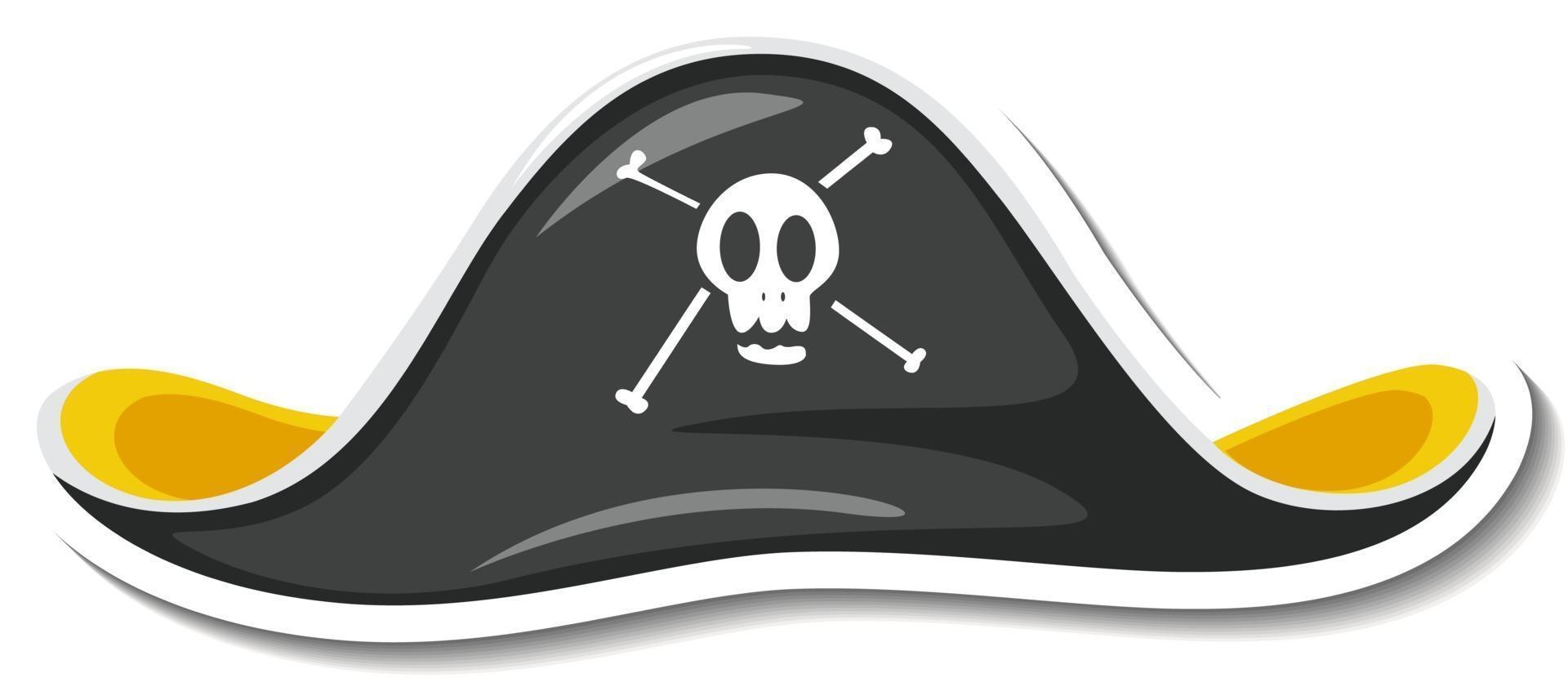 stickersjabloon met geïsoleerde piratenhoed vector