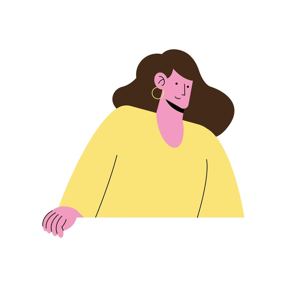 jonge vrouw avatar karakter pictogram vector