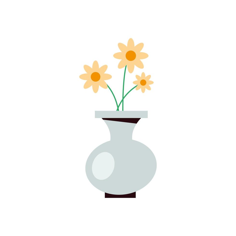 bloemen in vaas vector design