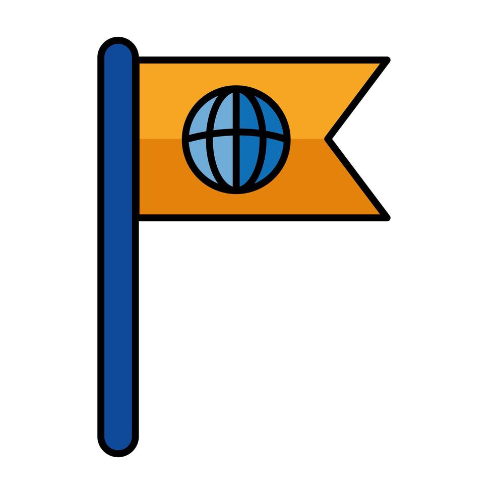 wereldwijde bol in vlag vector design