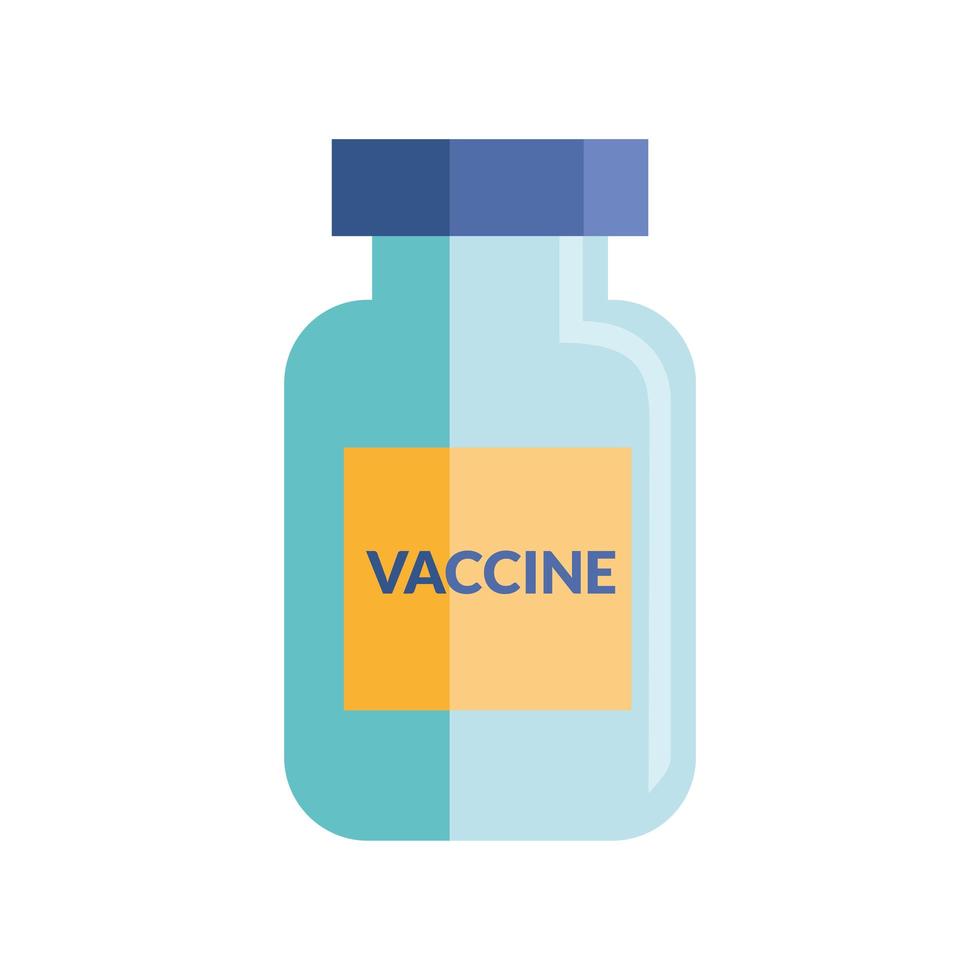 vaccin flacon fles geïsoleerd pictogram vector