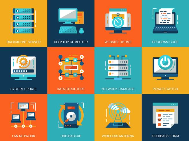 Netwerktechnologie Icons Set vector