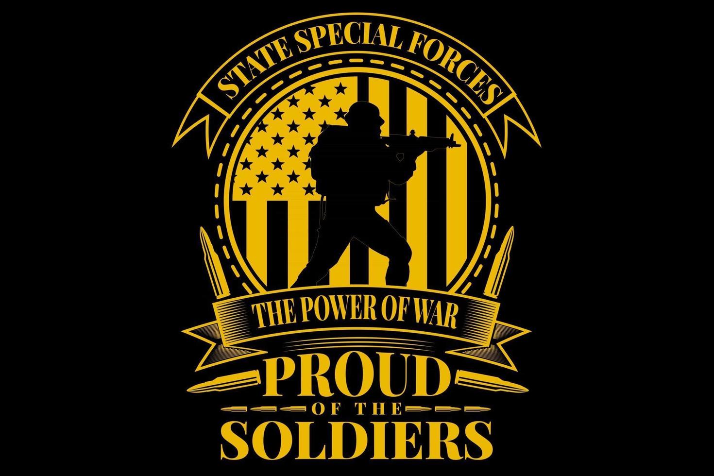 t-shirt typografie special forces soldaten vintage stijl vector