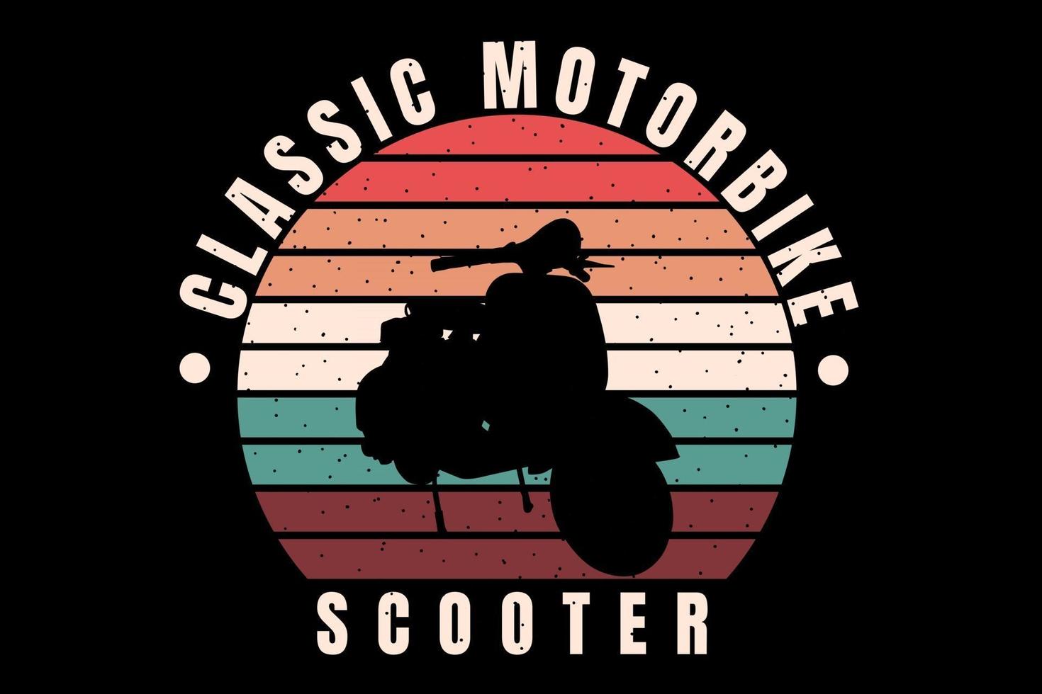 t-shirt silhouet scooter retro stijl vintage vector