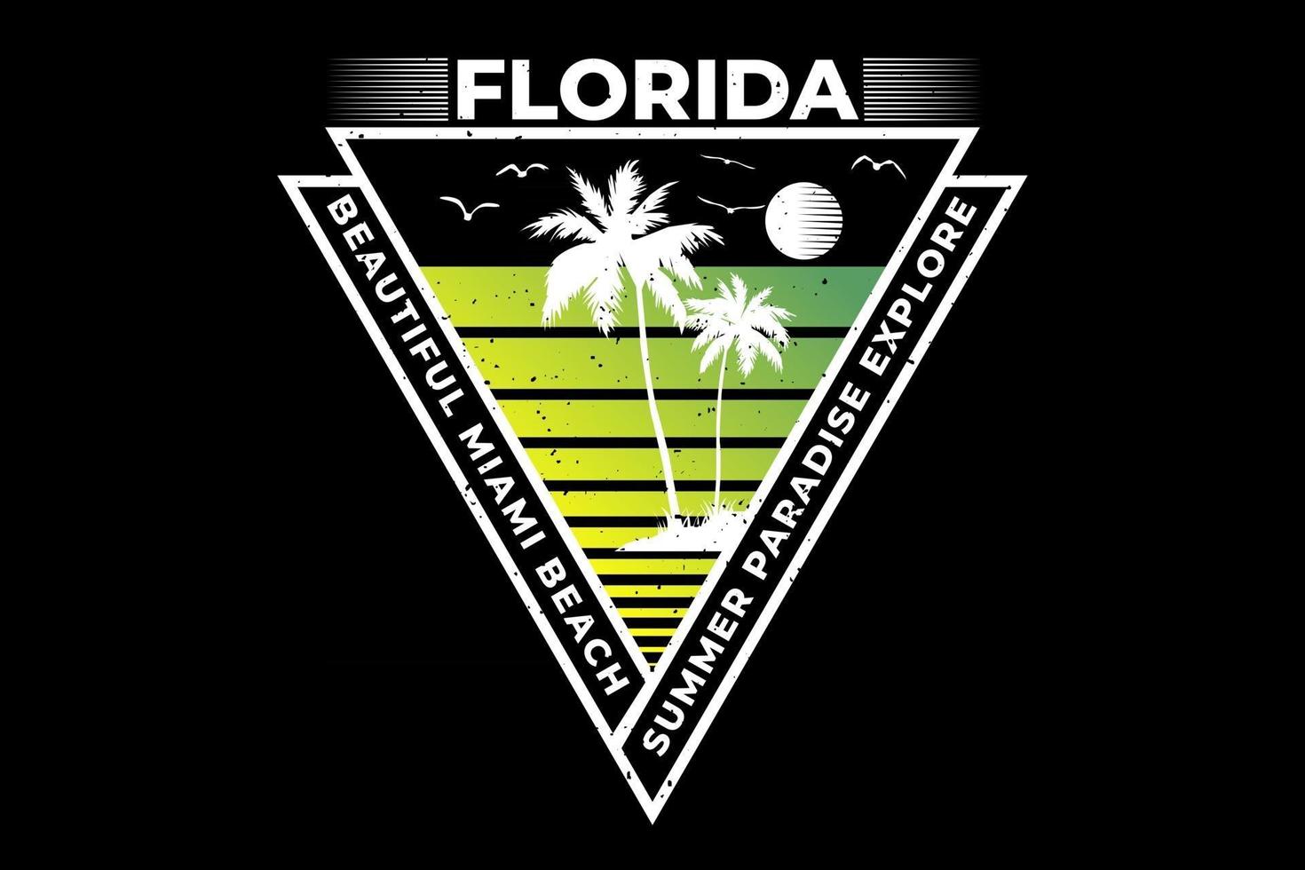 t-shirt florida mooi strand miami verken retro vector